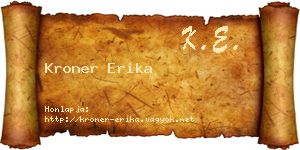 Kroner Erika névjegykártya